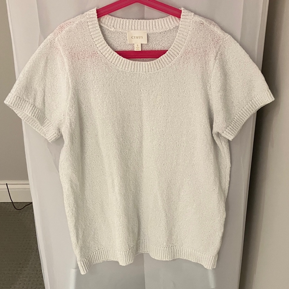 Cyrus White Knit Short Sleeve Top